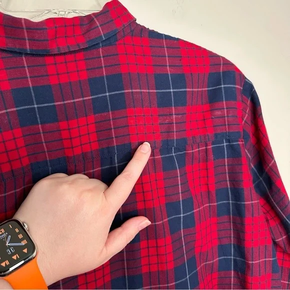 Madewell red and blue checkered plaid button down shirt - Picture 6 of 8